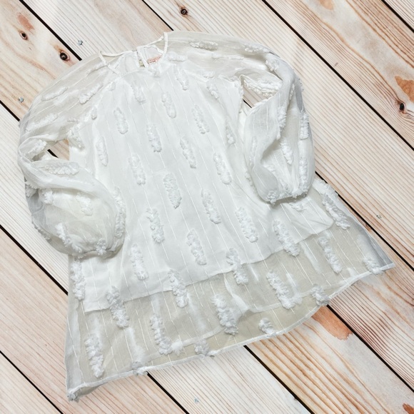 H:DDEN Label M white textured Swiss dot mini dress - Picture 2 of 9